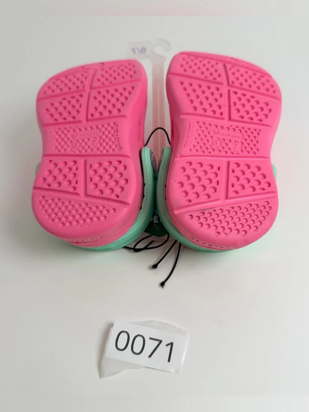 Kids Pink Clog Sandals with Mint Heel Strap